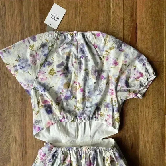 J. Crew Flora Obscura X‎  Side-cutout Dress Women’s Sz 0 NWT Coquette Feminine - Picture 4 of 14